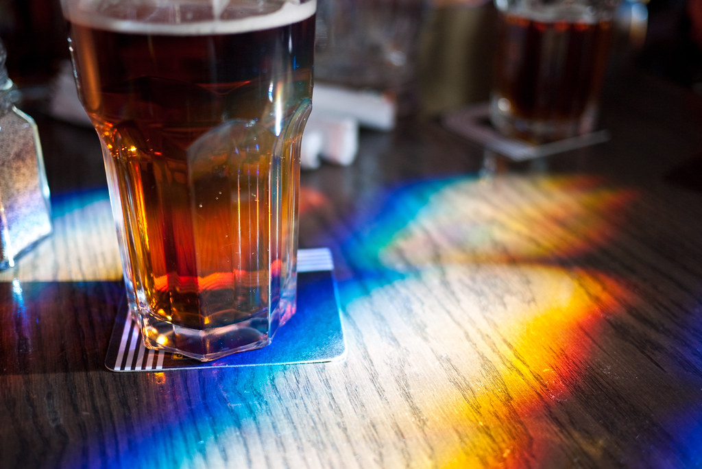 Beer with rainbow